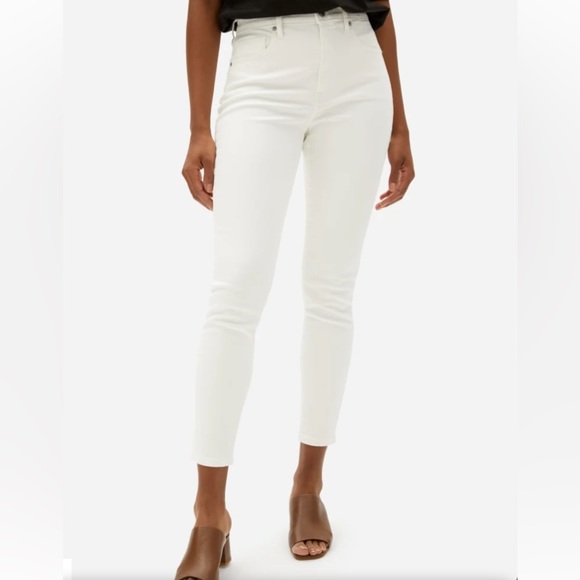 Everlane White Jeans Mid Rise High Stretch Skinny Jeans Plus Size White 35R NWT - Picture 2 of 7
